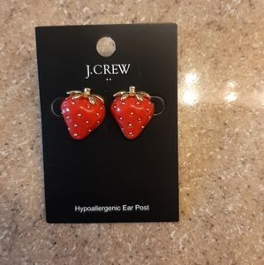 Jcrew strawberry stud earrings 🍓